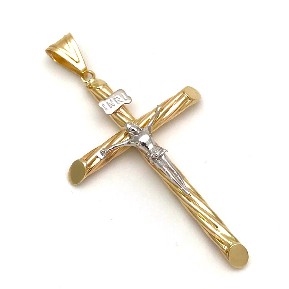 14kt TwoTone Gold Cross/Crucifix Pendent